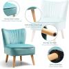 imageGiantex Velvet Accent Chair Upholstered Modern Sofa Chair wWood Legs Thickly Padded Small Armless Wingback Club Chairs for Living Room Bedroom FurnitureTurquoise