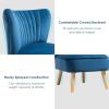imageGiantex Velvet Accent Chair Upholstered Modern Sofa Chair wWood Legs Thickly Padded Small Armless Wingback Club Chairs for Living Room Bedroom FurnitureBlue