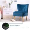 imageGiantex Velvet Accent Chair Upholstered Modern Sofa Chair wWood Legs Thickly Padded Small Armless Wingback Club Chairs for Living Room Bedroom FurnitureBlue