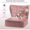 imageGiantex Velvet Accent Chair Upholstered Modern Sofa Chair wWood Legs Thickly Padded Small Armless Wingback Club Chairs for Living Room Bedroom FurniturePink