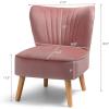 imageGiantex Velvet Accent Chair Upholstered Modern Sofa Chair wWood Legs Thickly Padded Small Armless Wingback Club Chairs for Living Room Bedroom FurniturePink