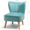 imageGiantex Velvet Accent Chair Upholstered Modern Sofa Chair wWood Legs Thickly Padded Small Armless Wingback Club Chairs for Living Room Bedroom FurnitureTurquoise