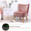 imageGiantex Velvet Accent Chair Upholstered Modern Sofa Chair wWood Legs Thickly Padded Small Armless Wingback Club Chairs for Living Room Bedroom FurniturePink