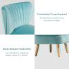 imageGiantex Velvet Accent Chair Upholstered Modern Sofa Chair wWood Legs Thickly Padded Small Armless Wingback Club Chairs for Living Room Bedroom FurnitureTurquoise