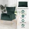 imageGiantex Velvet Accent Chair with Lumbar Pillow Upholstered Tufted Wingback Arm Chair wGolden Metal Legs Mid Century Modern Single Sofa Chair for Living Room Bedroom Max Load 400 LBS PinkGreen