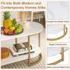 imageGiantex White Marble Coffee Table  Modern 2Tier Center Table wOpen Storage Shelf Oval Accent Table wFaux Marble Veneer ampamp Gold Finished Metal Frame for Living Room Bedroom