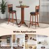 imageGiantex Wood Bar Stools Set of 2 31quot Swivel Bar Height Barstools wBack Rubber Wood Frame Padded Seat Footrest PVC Leather Wooden Counter Bar Chairs for Kitchen Island Restaurant Espresso1
