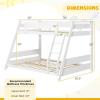 imageGiantex Wood Bunk Beds Twin Over Full Size Solid Wood Bunk Bed Frame wReversible Ladder ampamp Safety Guardrails Low Bunk Bed for Kids Teens Juniors No Box Spring Needed WhiteWhite