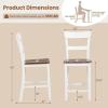 imageGiantex Wooden Bar Stools Counter Height Set of 2 245quot Farmhouse Wood Bar Dining Chairs with Solid Rubber Wood Frame Backrest Footrest Armless Barstools for Home Bar Kitchen Counter WhiteWhite