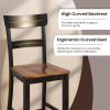 imageGiantex Wooden Bar Stools Counter Height Set of 2 245quot Farmhouse Wood Bar Dining Chairs with Solid Rubber Wood Frame Backrest Footrest Armless Barstools for Home Bar Kitchen Counter WhiteBlack