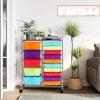 imageTopment Plastic Boxes 15 Drawer Rolling Organizer Cart Utility Storage Tools Scrapbook Paper MultiUse