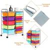 imageTopment Plastic Boxes 15 Drawer Rolling Organizer Cart Utility Storage Tools Scrapbook Paper MultiUse