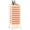 imageGiantex 15Drawer Organizer Cart Office School Storage Cart Rolling Drawer Cart for Tools Scrapbook Paper MulticolorPeach Fuzz