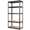 imageGiantex 2 Pcs Storage Shelving Rack Utility Shelf 5Tier Heavy Duty 2750LBS Garage Shelves Shelving Unit BoltFree Assembly Adjustable Shelves GreyBlack