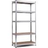 imageGiantex 2 Pieces Shelving Rack Storage Shelf Steel Garage Utility Rack 5Shelf Adjustable Shelves Heavy Duty Display Stand for Books Kitchenware Tools BoltFree Assembly 36quotx 16quotx 72 SilverSilver