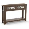 imageGiantex 2Tier Console Table with Drawers Wood Entryway Table with 2 Drawers ampamp Open Storage Shelf for Living Room Entryway Easy Assembly Rectangular Accent Table NaturalRustic Brown