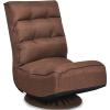 imageGiantex 360 Degree Swivel Floor Chair Folding Floor Gaming Chair with 6 Positions Adjustable Lazy Sofa Lounge Chair wTufted Back Support Video Gaming Chair for Reading TV Watching BrownBrown