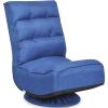 imageGiantex 360 Degree Swivel Floor Chair Folding Floor Gaming Chair with 6 Positions Adjustable Lazy Sofa Lounge Chair wTufted Back Support Video Gaming Chair for Reading TV Watching BrownNavy Blue