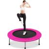 imageGiantex 36quot 38quot Foldable Rebounder Trampoline for Adults Stable ampamp Quiet Small Exercise Trampoline with Safety Pad Indoor Outdoor Mini Fitness Trampoline for Adults Kids Workout Max Load 330lbsPink