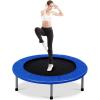 imageGiantex 36quot 38quot Foldable Rebounder Trampoline for Adults Stable ampamp Quiet Small Exercise Trampoline with Safety Pad Indoor Outdoor Mini Fitness Trampoline for Adults Kids Workout Max Load 330lbsBlue