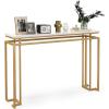 imageGiantex 47quot Entryway Console Table  Modern Hallway Table wGold Metal Frame ampamp Antitoppling Kit Faux Marble Top Long Sofa Side Table Narrow Entryway Table for Living Room Foyer Entry Table