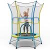 imageGiantex 48quot Toddler Trampoline With Safety Enclosure Net Seamless Design for Kids Aged 36 Indoor Outdoor Mini Small Birthday Gift for Boys GirlsYellowBlue