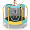 imageGiantex 48quot Trampoline for Kids Toddler Trampoline with Safety Enclosure Net Max Load 265 Lbs Outdoor Mini Trampoline with Net for Kids Indoor Small Trampoline Gifts for Boys Girls Aged 36Green Yellow