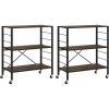 imageGiantex 4Tier Folding Storage Shelf Collapsible Shelving Unit wLockable Wheels ampamp Adjustable Shelf HeavyDuty Storage Organizer on Wheels Storage Rack for Tool Room Garage Kitchen Living Room2