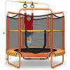 imageGiantex 60quot Trampoline for Kids Heavy Duty Small Mini Toddler Trampoline with Ring and Horizontal Bar Adjustable Height Max Weight 330 lbs 5 Ft Outdoor Indoor Trampolines for 37 AgesOrange