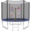imageGiantex 8Ft 10Ft 12Ft 14Ft 15Ft 16Ft Trampoline for Kids Adults ASTM Approved Trampoline with Net Thickness Steel Pipes WearResistant All Weather Outdoor Large Recreational Trampoline with LadderLight Blue