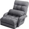 imageGiantex Chaise Lounge Chair Indoor Multipurpose Folding Armchair Couch Lounger with 6 Adjustable Position Integrated Armrests Lumbar Pillow Padded Seat Ergonomic Single Lazy Sofa Floor Chair RedGrey