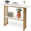 imageGiantex Console Table Sofa Table  48 Faux Marble Entryway Table 2Tier Narrow Couch Side Table with AntiToppling Kit Long Buffet Table for Kitchen Living Room Dining Room Hallway Entry Table