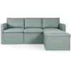 imageGiantex Convertible Sectional Sofa Couch Modern LShaped Sectional Couch 3Seat Sofa with Reversible Chaise Spring Support Large Weight Linen Fabric Corner Sofa Sets for Apartment DormGreen