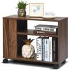 imageGiantex End Table 3Tier with Shelves and Wheels for Small Spaces Stable and Multifunctional Storage Organize Cart for Living RoomBedroom Office Nightstand 1 Brown