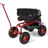imageGiantex Garden Cart Rolling Workseat with 4 Wheels Tool Tray Removable Cushion Storage Basket 2 Handles Adjustable Height ampamp 360 Swivel Work Seat Gardening Stool for Patio Lawn Red ampamp BlackRed  Black