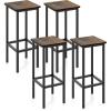 imageGiantex Metal Bar Stools Set of 4 26quot Backless Barstools with Metal Legs ampamp Footrest Breakfast Bar Dining Chairs Industrial Counter Height Stools for Kitchen Island Home Bar Dining Room GreyRustic Brown