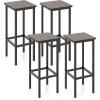 imageGiantex Metal Bar Stools Set of 4 26quot Backless Barstools with Metal Legs ampamp Footrest Breakfast Bar Dining Chairs Industrial Counter Height Stools for Kitchen Island Home Bar Dining Room GreyGrey