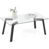 imageGiantex Rectangular Tempered Glass Coffee Table  Glasstop Tea Table wMetal Legs Modern Home Accent Table Sofa Side Table Easy Assembly Versatile Center Table for Living Room Home Office