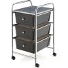 imageGiantex Rolling Storage Cart with 6 Drawers Multipurpose Mobile Organizer Cart for Tools Scrapbook Paper Home Office School BlackBlack