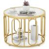 imageGiantex Round Glass Coffee Table 2Tier Modern Side Sofa Tea Table with Tempered Glass Top ampamp Oval Swivel Brackets 24quot Circle Cocktail Tables Accent Center Table for Living Room Office GoldGold