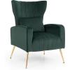 imageGiantex Velvet Accent Chair with Lumbar Pillow Upholstered Tufted Wingback Arm Chair wGolden Metal Legs Mid Century Modern Single Sofa Chair for Living Room Bedroom Max Load 400 LBS PinkGreen