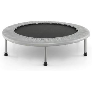 imageGiantex 36quot 38quot Folding Mini Trampoline Portable Recreational Fitness Trampoline for Adults Kids Max Load 330lbs Foldable Indoor Exercise Rebounder TrampolineGrey