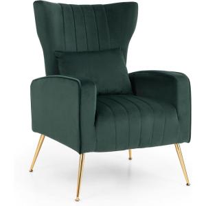 imageGiantex Velvet Accent Chair with Lumbar Pillow Upholstered Tufted Wingback Arm Chair wGolden Metal Legs Mid Century Modern Single Sofa Chair for Living Room Bedroom Max Load 400 LBS PinkGreen
