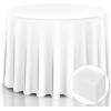 imageGiantex 10 Pcs Round White Tablecloth 90Inch Premium Polyester Table Cover Machine Washable Durable Table Cloths for Wedding Reception Restaurant Banquet Party White 90White