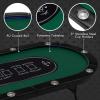 imageGiantex 10 Players Poker Table with Cup Holder Folding Casino Leisure Table with 4 USB Ports Extra Lights Easy to Assemble Foldable Game Poker Tables for Texas Card Games BlueGreen