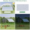imageGiantex 185ft Large Metal Chicken Coop Walkin Chicken Coops Hen Run House Shade Cage with Waterproof and Sun Protection Cover for Outdoor Backyard Farm Use Poultry Cage 185 x 92 ft FlatDome