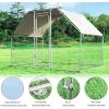 imageGiantex 185ft Large Metal Chicken Coop Walkin Chicken Coops Hen Run House Shade Cage with Waterproof and Sun Protection Cover for Outdoor Backyard Farm Use Poultry Cage 185 x 92 ft FlatFlat