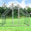 imageGiantex 185ft Large Metal Chicken Coop Walkin Chicken Coops Hen Run House Shade Cage with Waterproof and Sun Protection Cover for Outdoor Backyard Farm Use Poultry Cage 185 x 92 ft FlatFlat