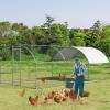 imageGiantex 185ft Large Metal Chicken Coop Walkin Chicken Coops Hen Run House Shade Cage with Waterproof and Sun Protection Cover for Outdoor Backyard Farm Use Poultry Cage 185 x 92 ft FlatDome
