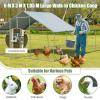 imageGiantex 185ft Large Metal Chicken Coop Walkin Chicken Coops Hen Run House Shade Cage with Waterproof and Sun Protection Cover for Outdoor Backyard Farm Use Poultry Cage 185 x 92 ft FlatHalf Spire